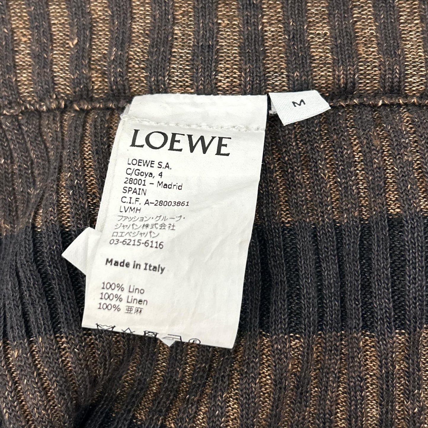 LOEWE ロエベ 1719739 リネン ボーダー ドローコード イージーパンツ ボトムス
