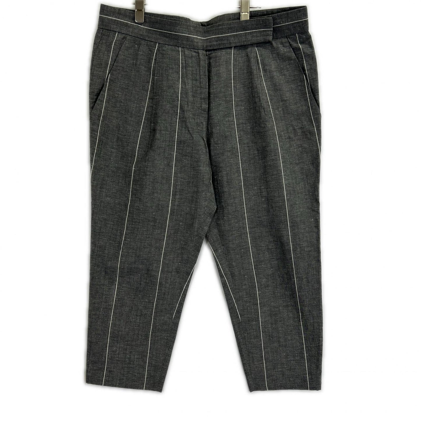 BRUNELLO CUCINELLI ブルネロクチネリ グレー リネン 8分丈パンツ ボトムス
