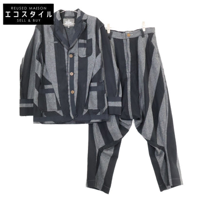 Vivienne Westwood MAN ヴィヴィアンウエストウッドマン VW-LP-78243 ブラック/グレー変形 3つボタンセットアップ スーツ セットアップ