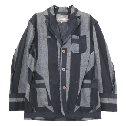 Vivienne Westwood MAN ヴィヴィアンウエストウッドマン VW-LP-78243 ブラック/グレー変形 3つボタンセットアップ スーツ セットアップ