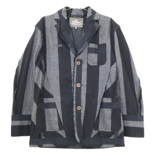 VIVIENNE WESTWOOD MAN ヴィヴィアンウエストウッドマン VW-LP-78243 ブラック/グレー変形 3つボタンセットアップ スーツ セットアップ
