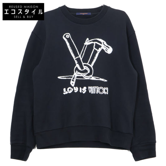 LOUIS VUITTON Louis Vuitton Authorized Domestic Retailer 2023 HPY79W Logo Brushed-Back Graphic Sweatshirt Top