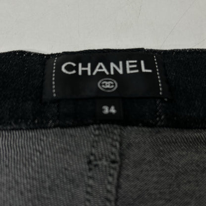 CHANEL シャネル P54563 V41268 ブラック ラインストーン デニム ボトムス