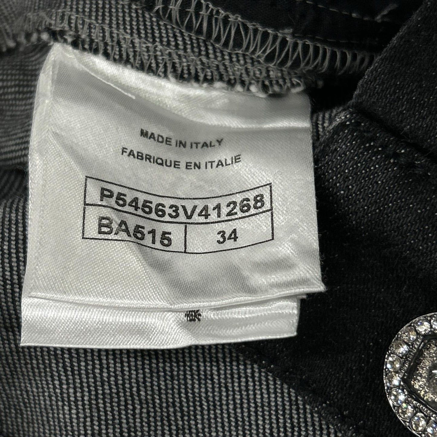 CHANEL シャネル P54563 V41268 ブラック ラインストーン デニム ボトムス
