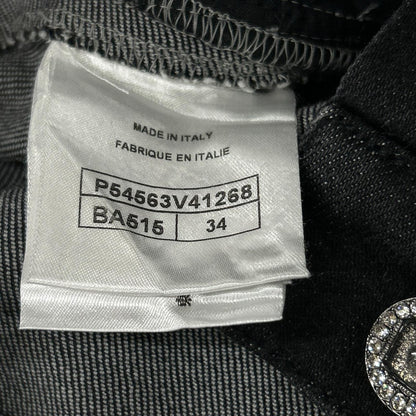 CHANEL シャネル P54563 V41268 ブラック ラインストーン デニム ボトムス