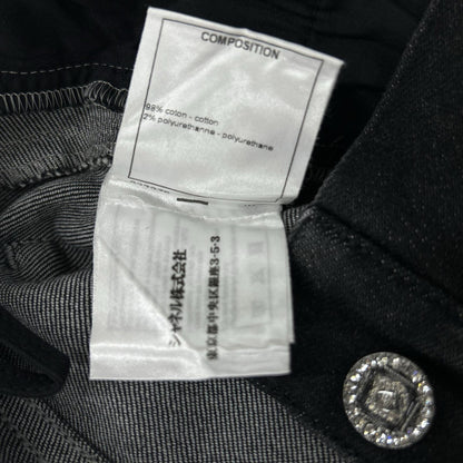 CHANEL シャネル P54563 V41268 ブラック ラインストーン デニム ボトムス