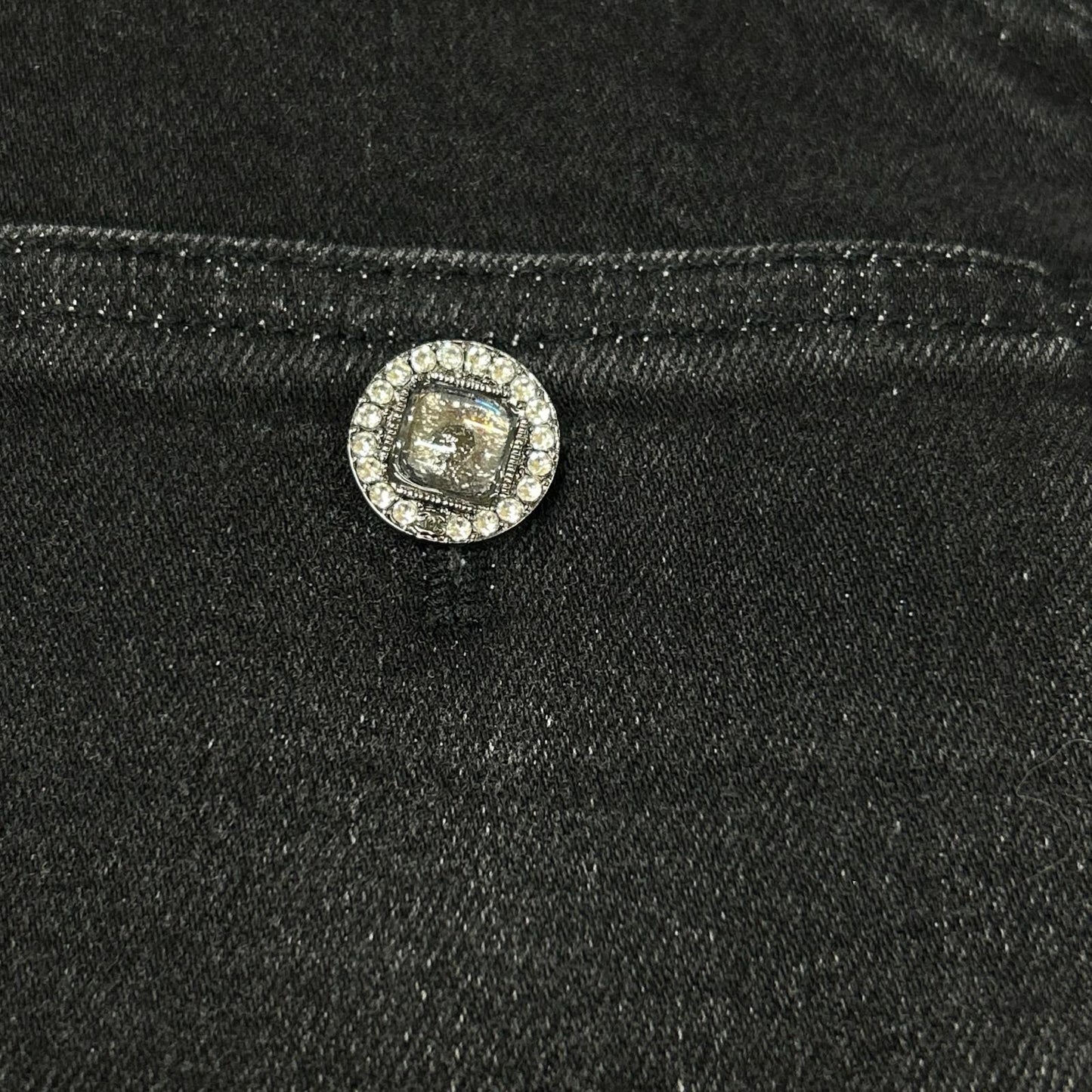 CHANEL シャネル P54563 V41268 ブラック ラインストーン デニム ボトムス