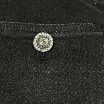 CHANEL シャネル P54563 V41268 ブラック ラインストーン デニム ボトムス