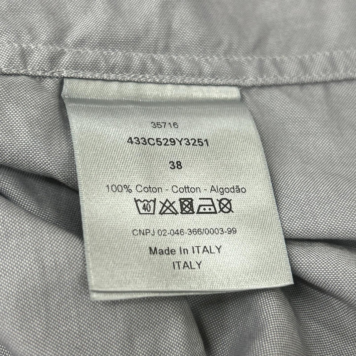 Dior HOMME ディオールオム 433C529Y3251 CD刺繍 ドレスシャツ グレー トップス