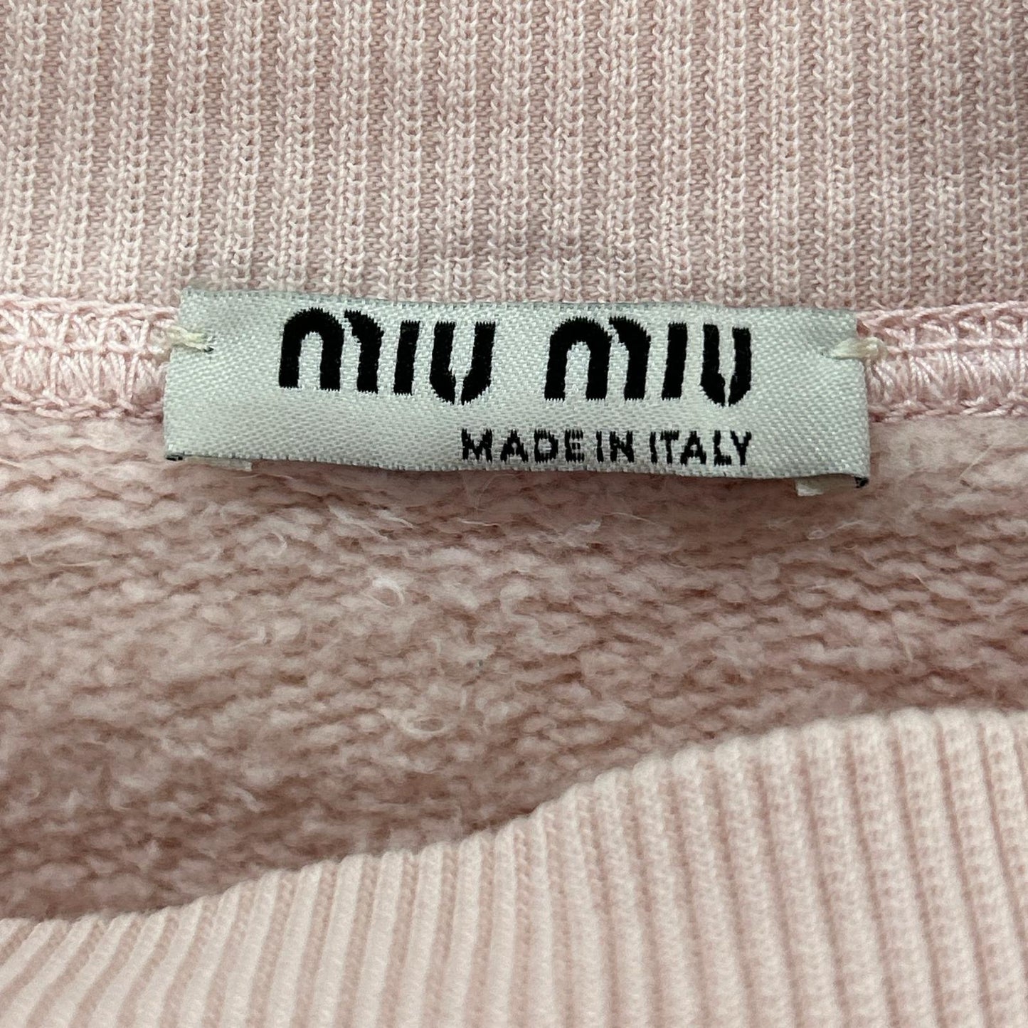 MIUMIU ミュウミュウ ピンク MJL800 ロゴ スタッズスウェット トップス