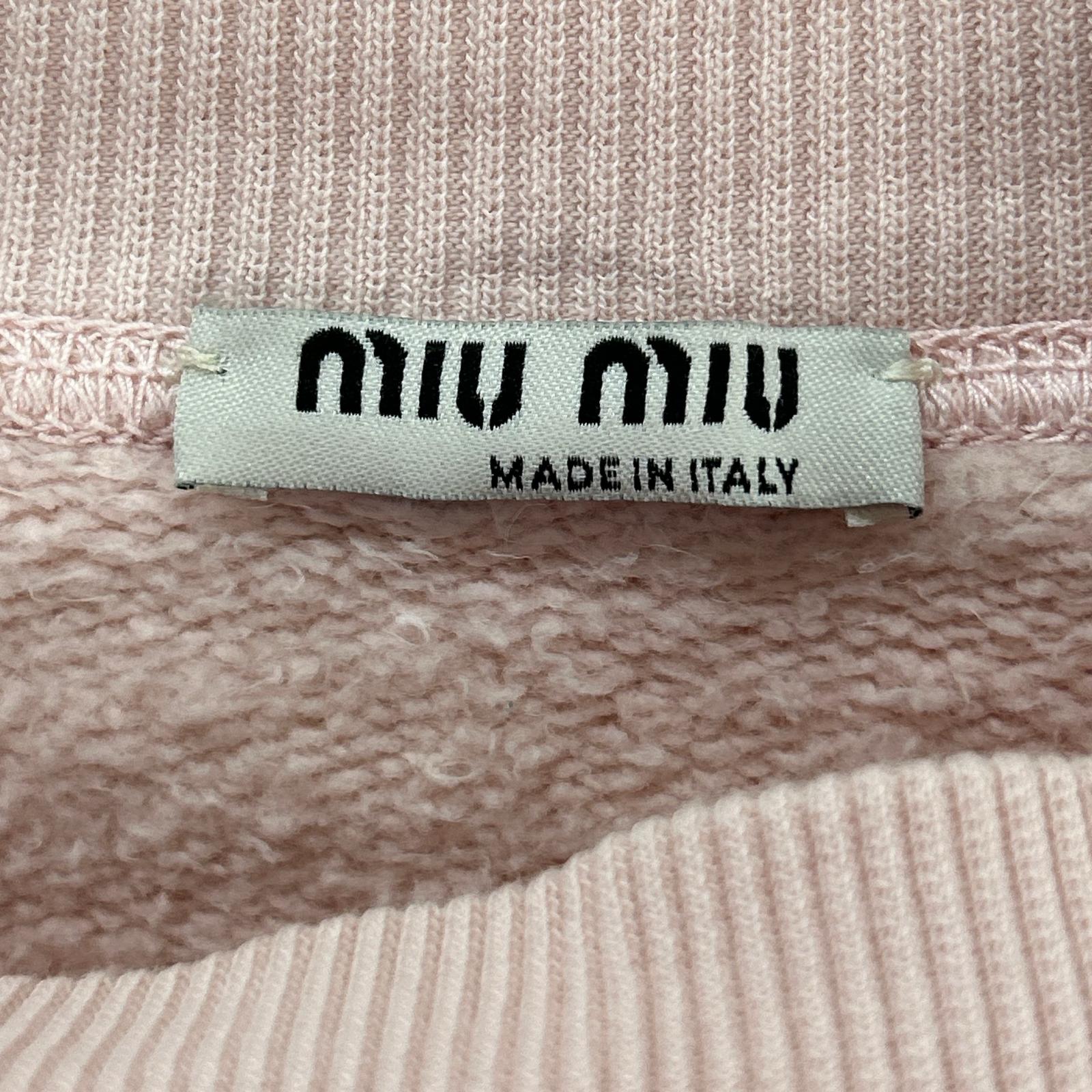 MIUMIU ミュウミュウ ピンク MJL800 ロゴ スタッズスウェット トップス