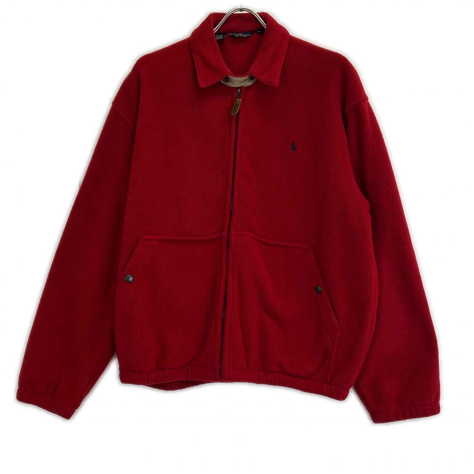 POLO RALPH LAUREN ポロ ラルフローレン 90S レッド フリース スイングトップ トップス