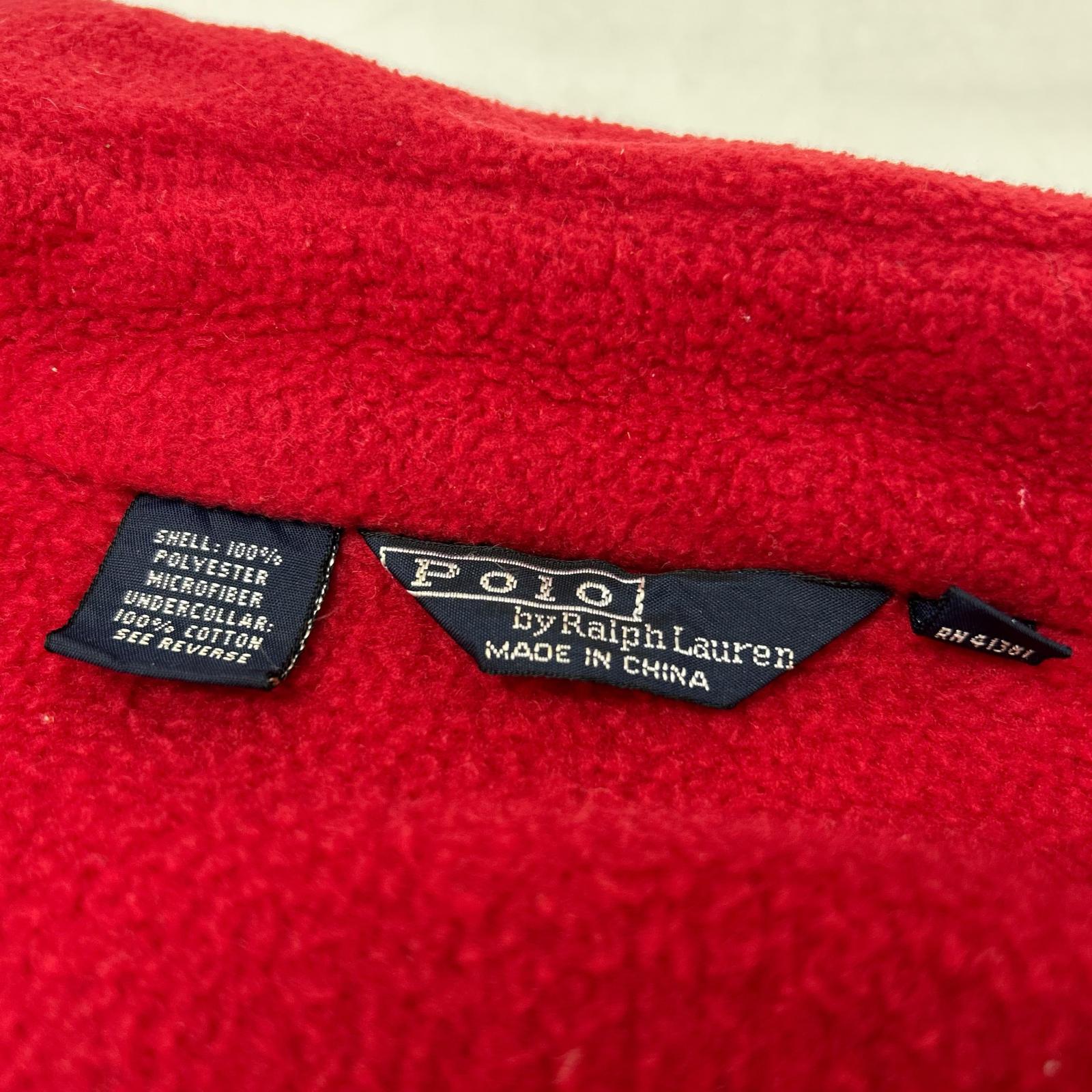 POLO RALPH LAUREN ポロ ラルフローレン 90S レッド フリース スイングトップ トップス