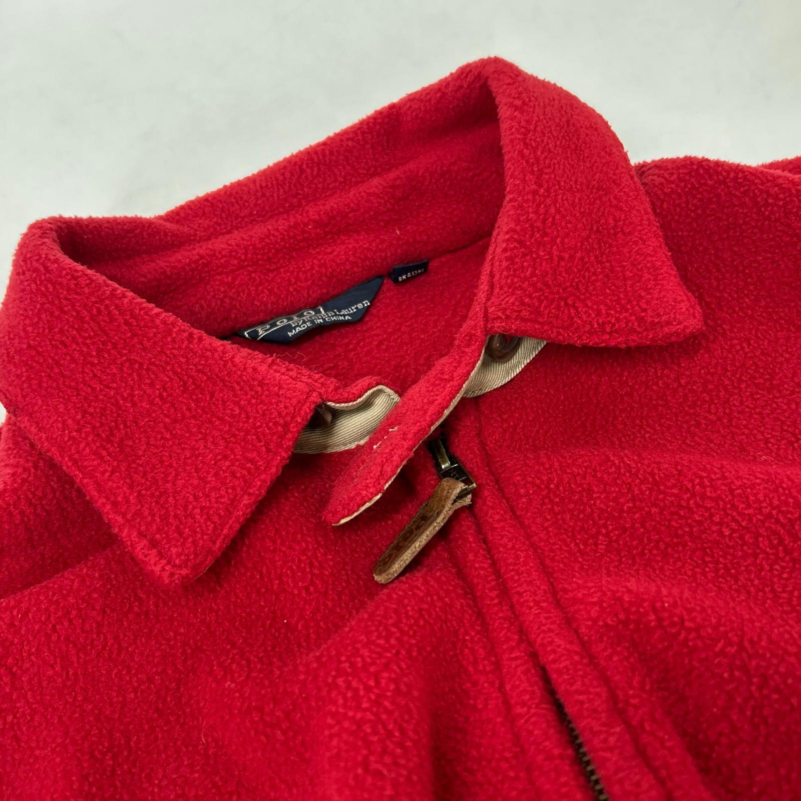 POLO RALPH LAUREN ポロ ラルフローレン 90S レッド フリース スイングトップ トップス