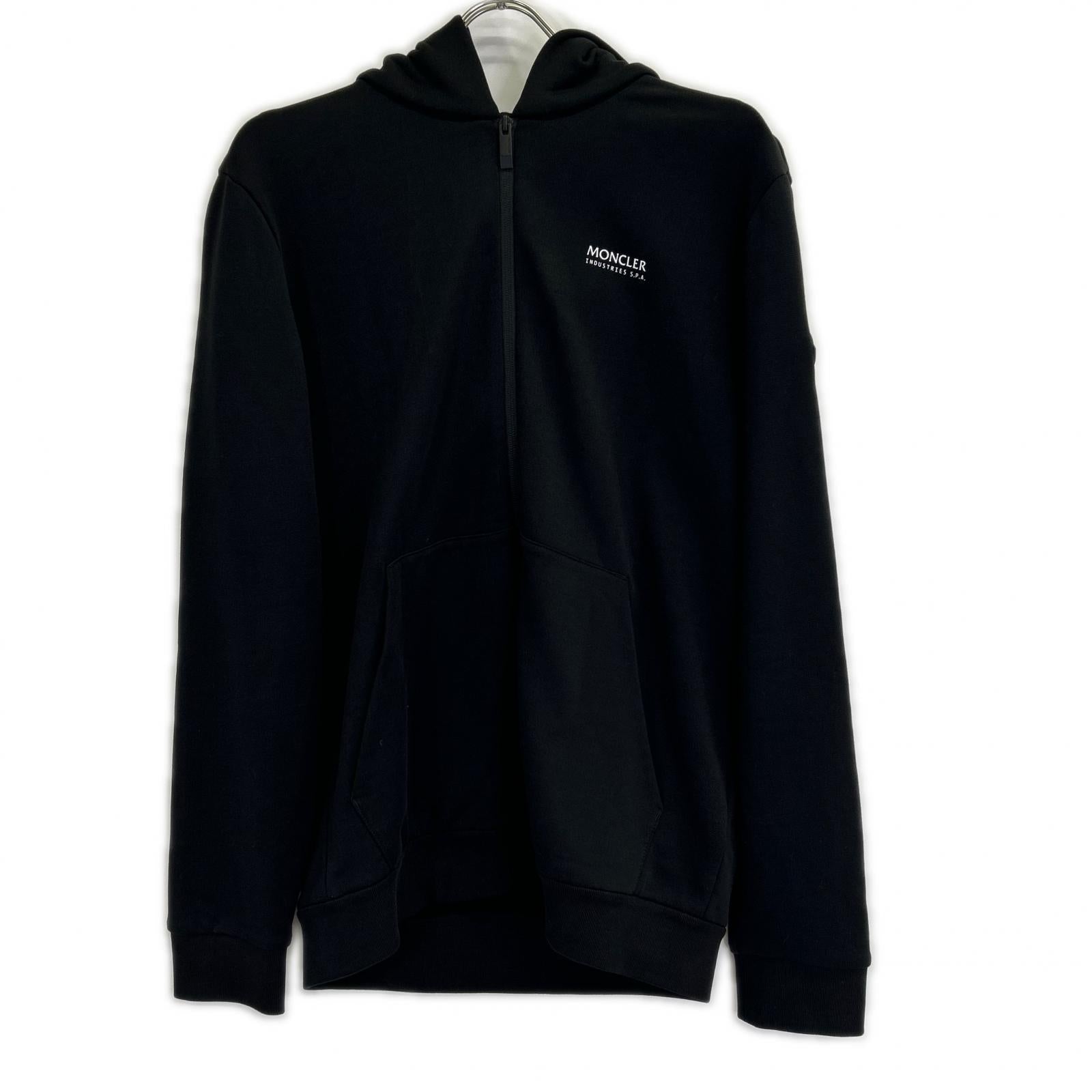 MONCLER モンクレール 23年 MAGLIA APERTA CONブラック ジップアップ パーカー トップス
