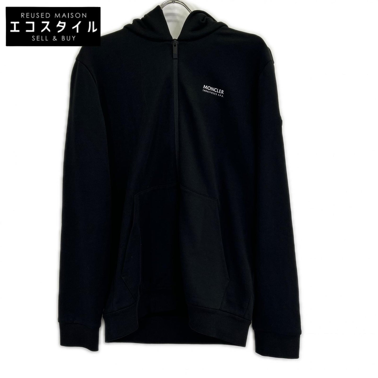 MONCLER モンクレール 23年 MAGLIA APERTA CONブラック ジップアップ パーカー トップス