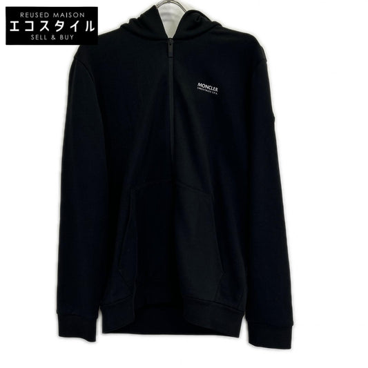 MONCLER モンクレール 23年 MAGLIA APERTA CONブラック ジップアップ パーカー トップス