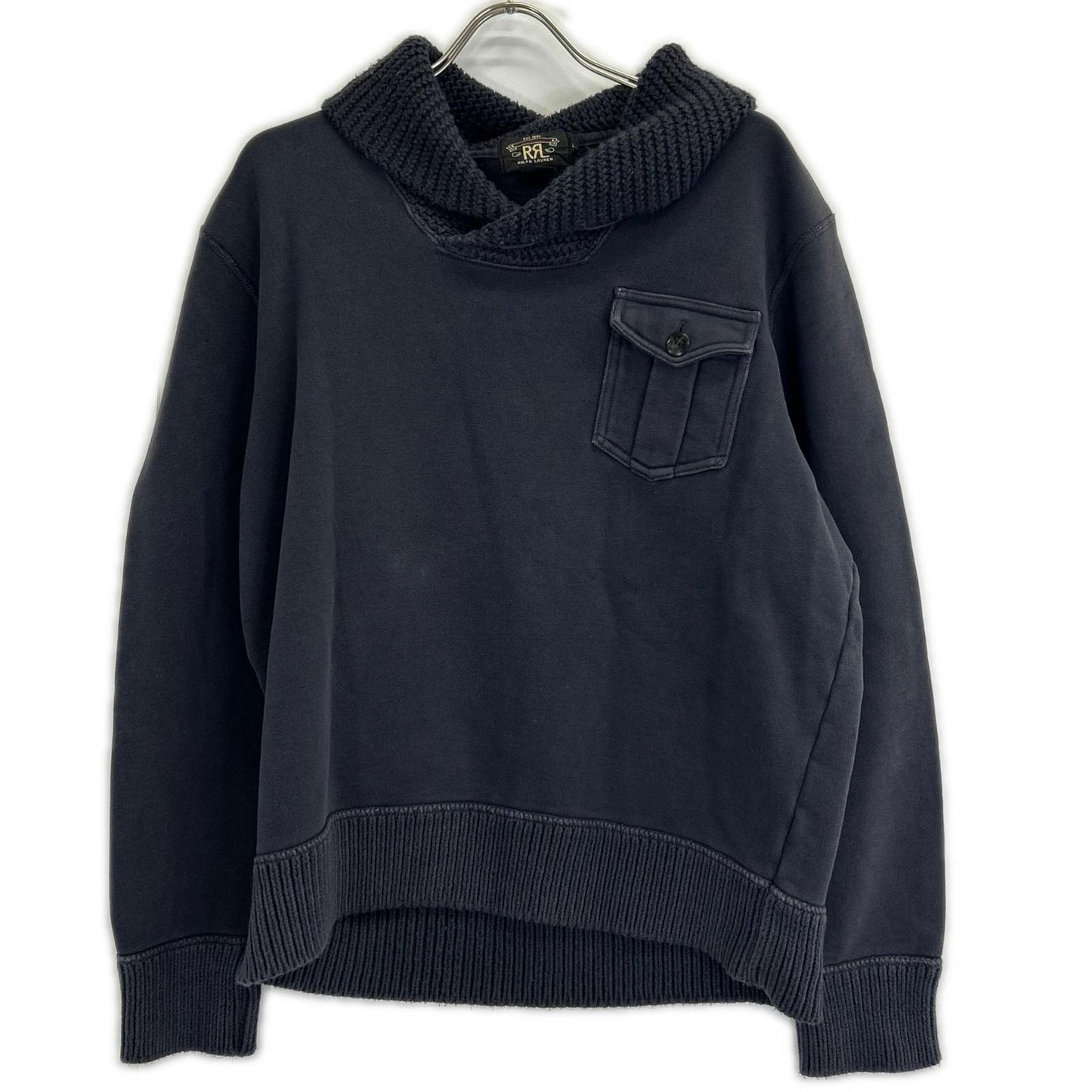RRL ダブルアールエル ネイビー スウェット ショールカラー トップス