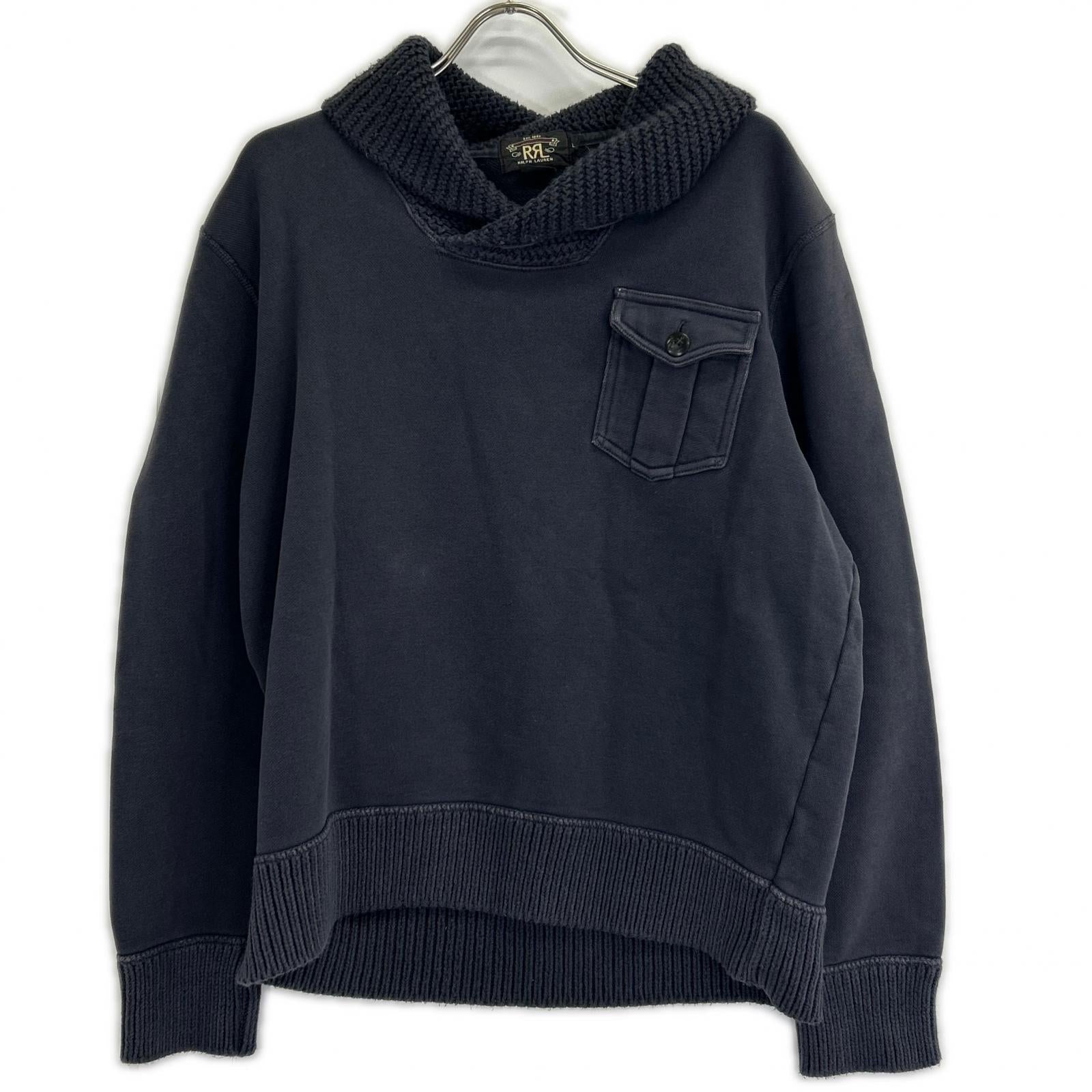 RRL ダブルアールエル ネイビー スウェット ショールカラー トップス