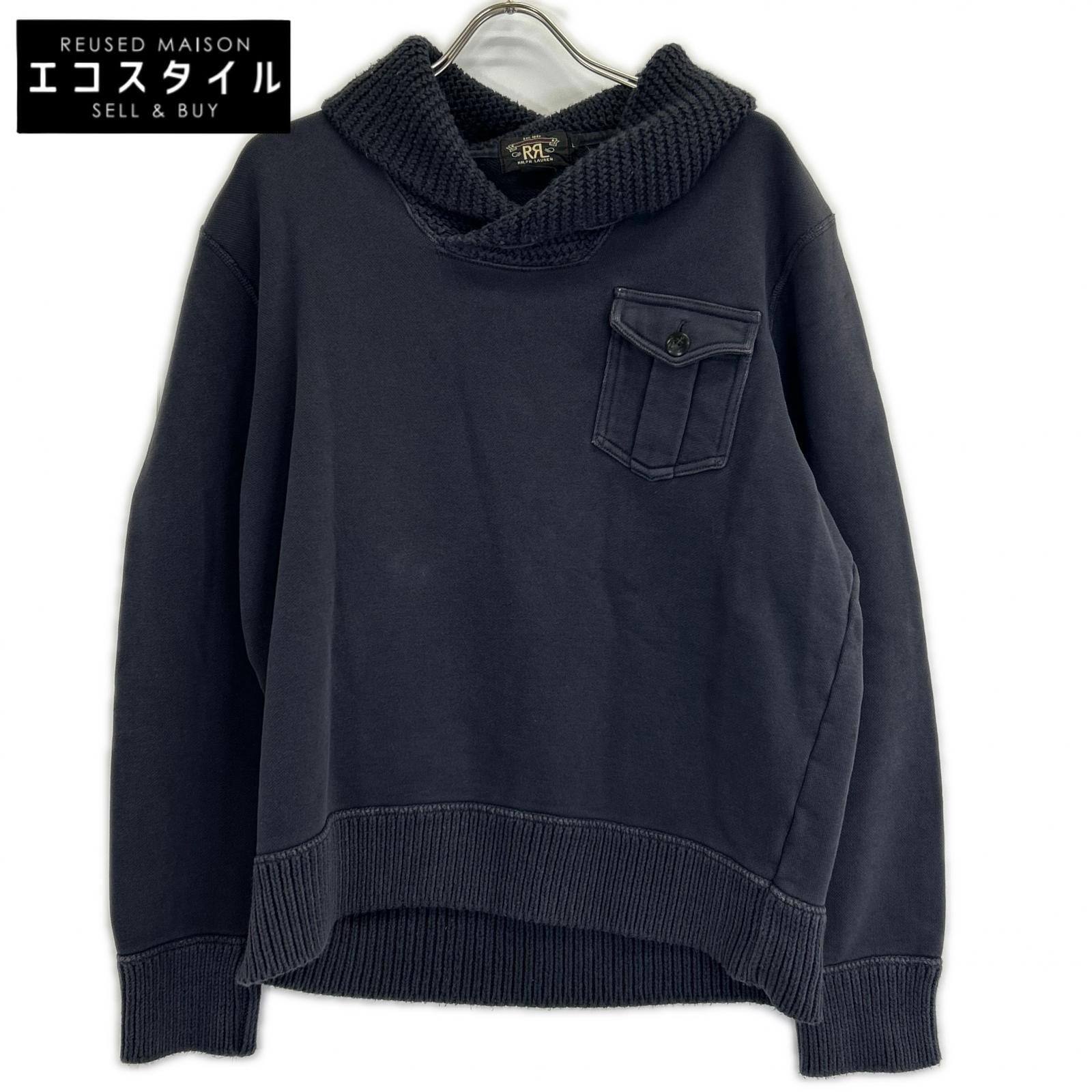 RRL ダブルアールエル ネイビー スウェット ショールカラー トップス
