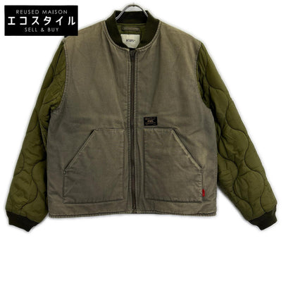 (W)TAPS 172GWDT-JKM03 MC JACKET Quilted duck-fabric-paneled bomber jacket, khaki