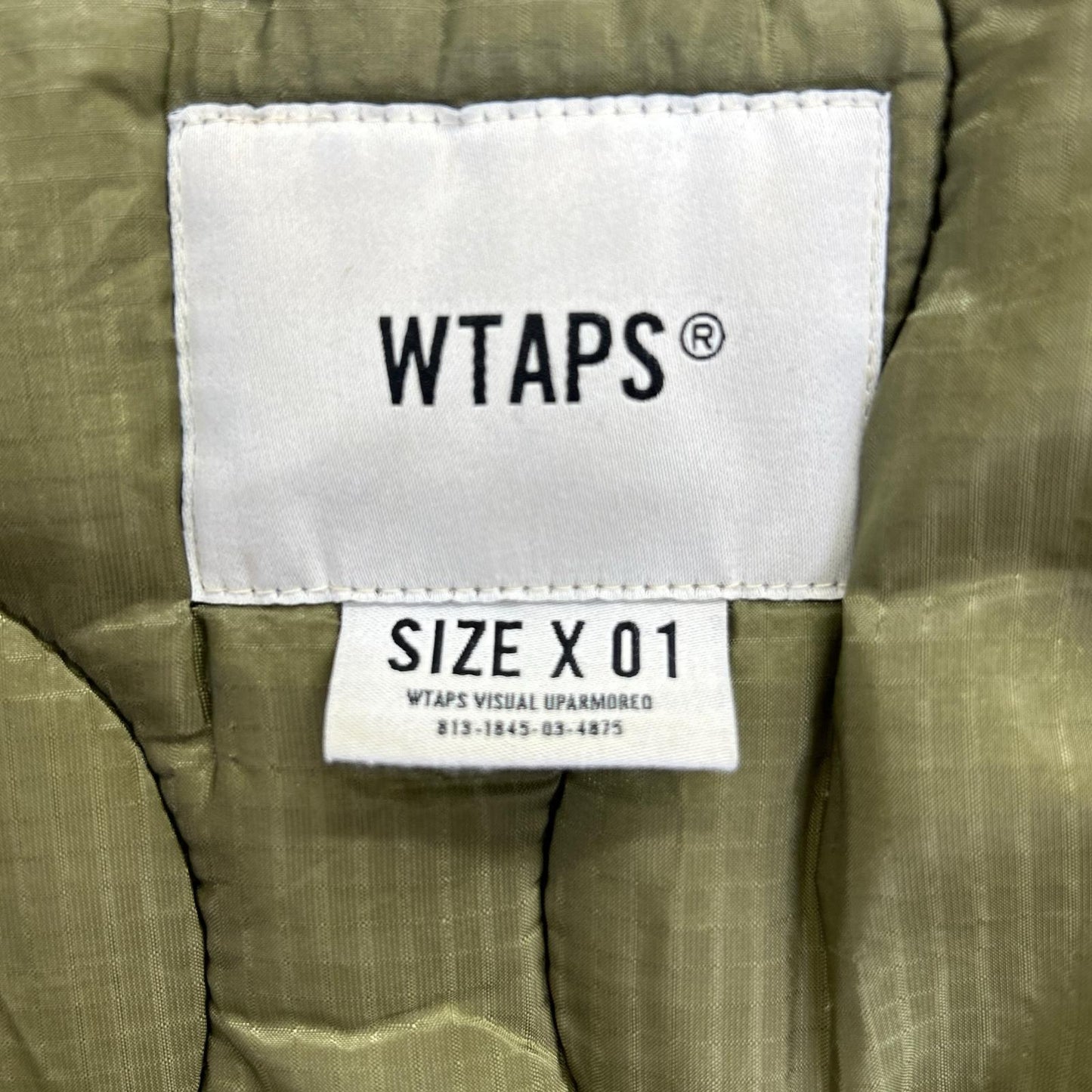 (W)TAPS 172GWDT-JKM03 MC JACKET Quilted duck-fabric-paneled bomber jacket, khaki