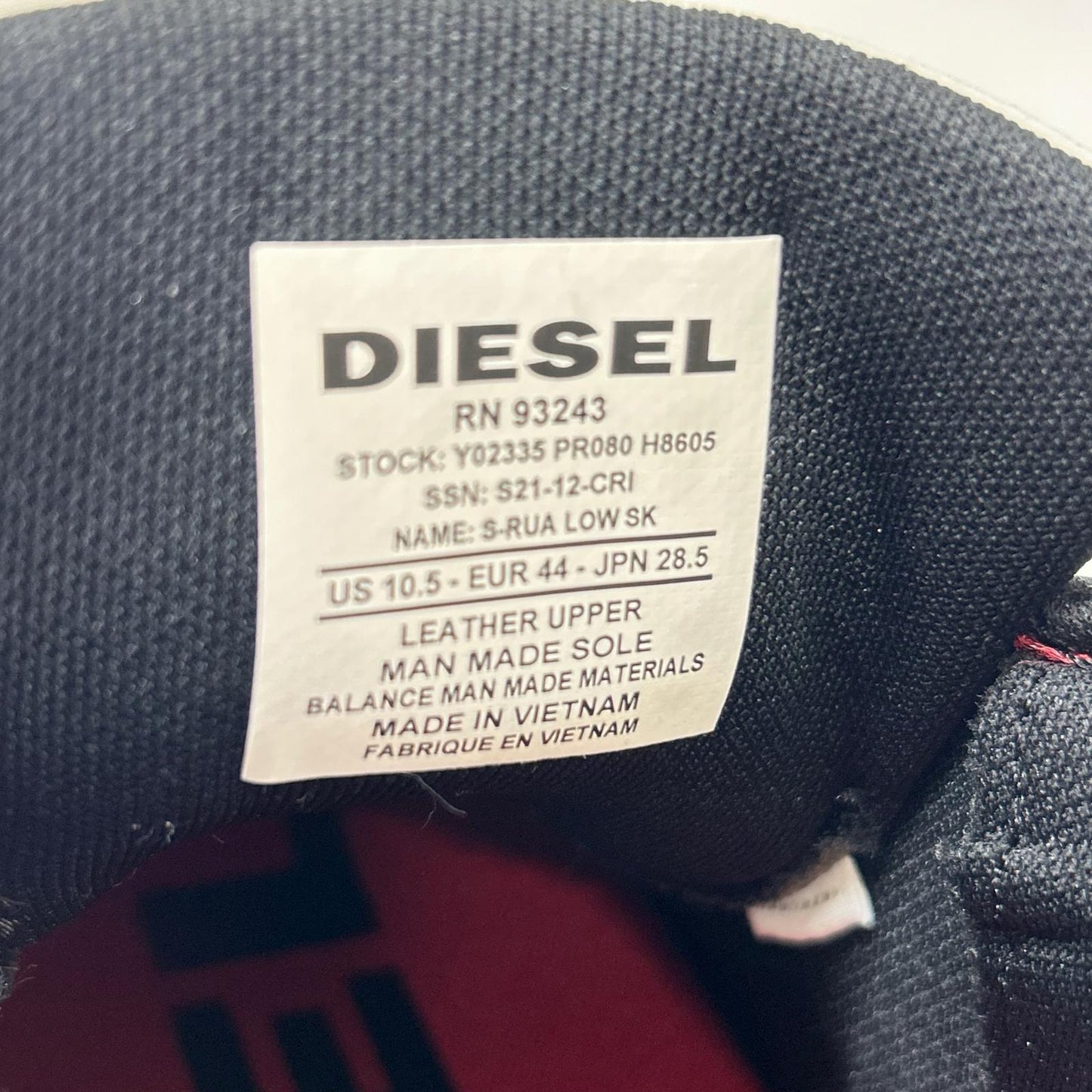DIESEL ディーゼル レット×ブラック×ホワイト S-RUA LOW SK スニーカー シューズ