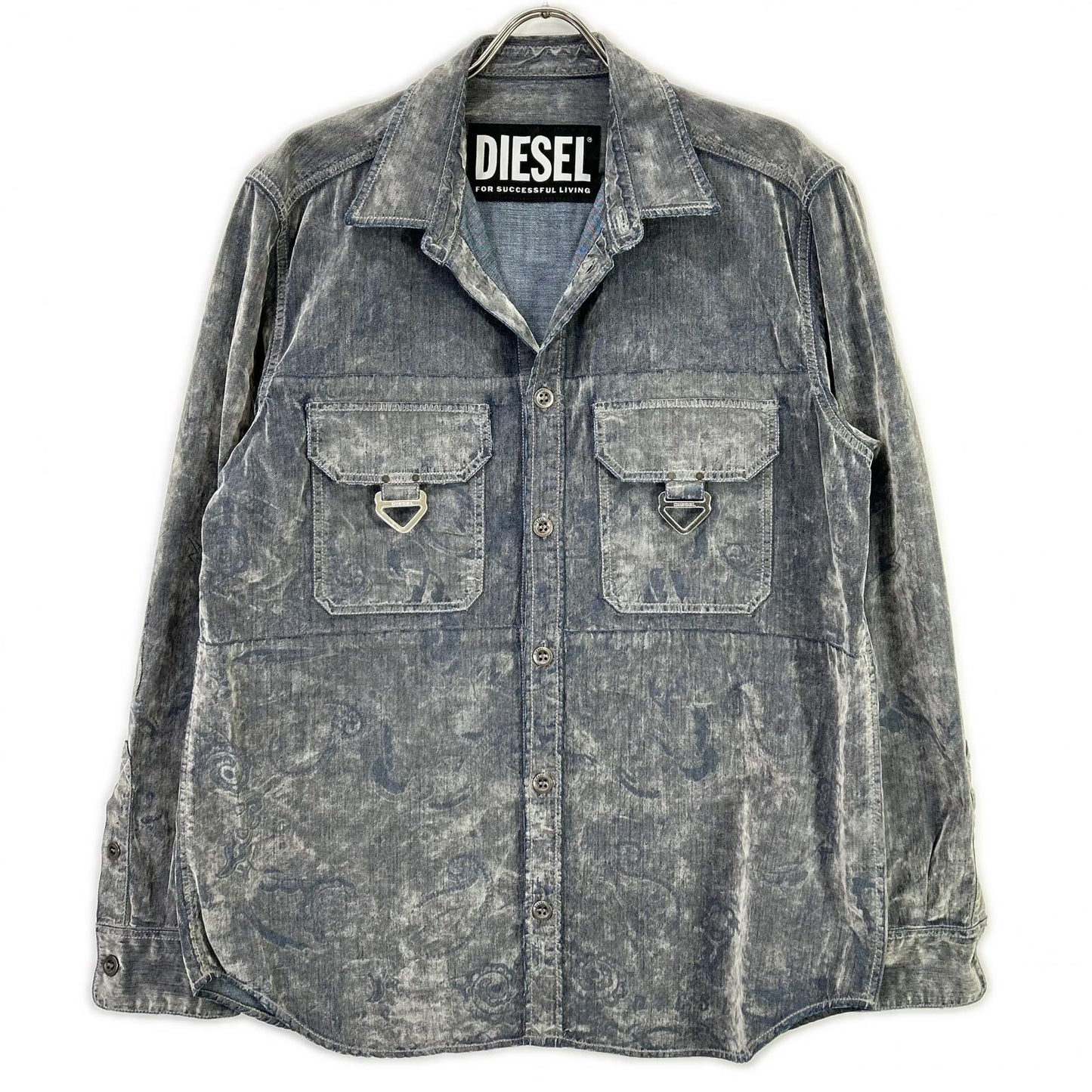 DIESEL ディーゼル デニムシャツ ペイズリー ベルベット トップス