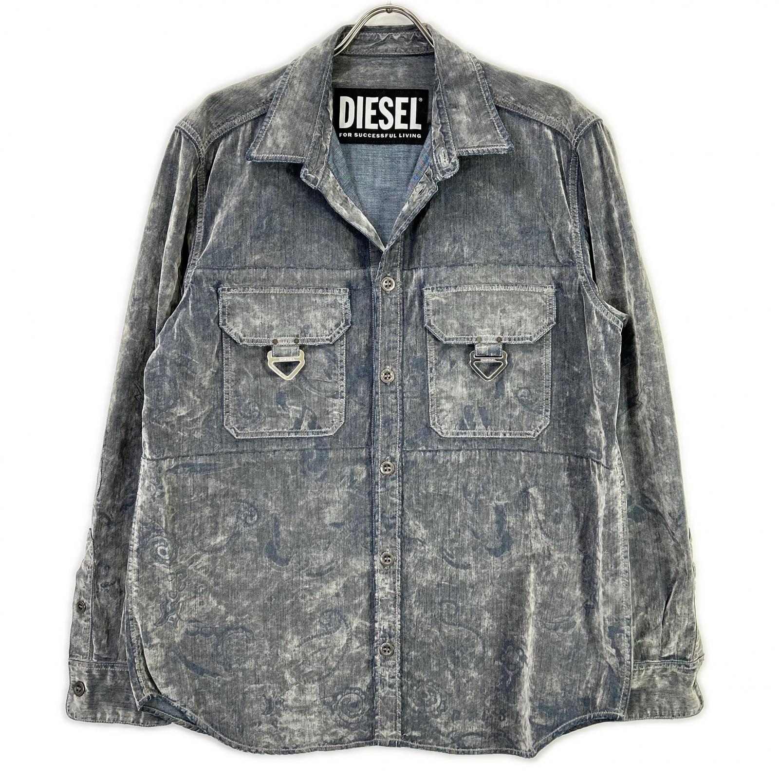 DIESEL ディーゼル デニムシャツ ペイズリー ベルベット トップス