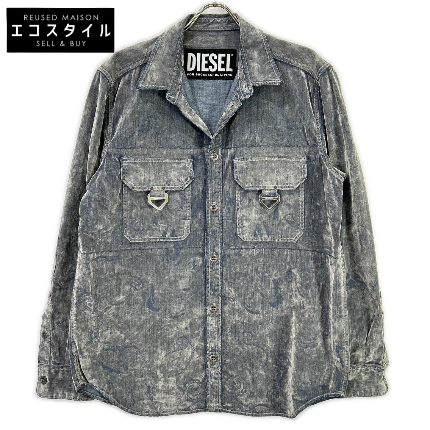 DIESEL ディーゼル デニムシャツ ペイズリー ベルベット トップス