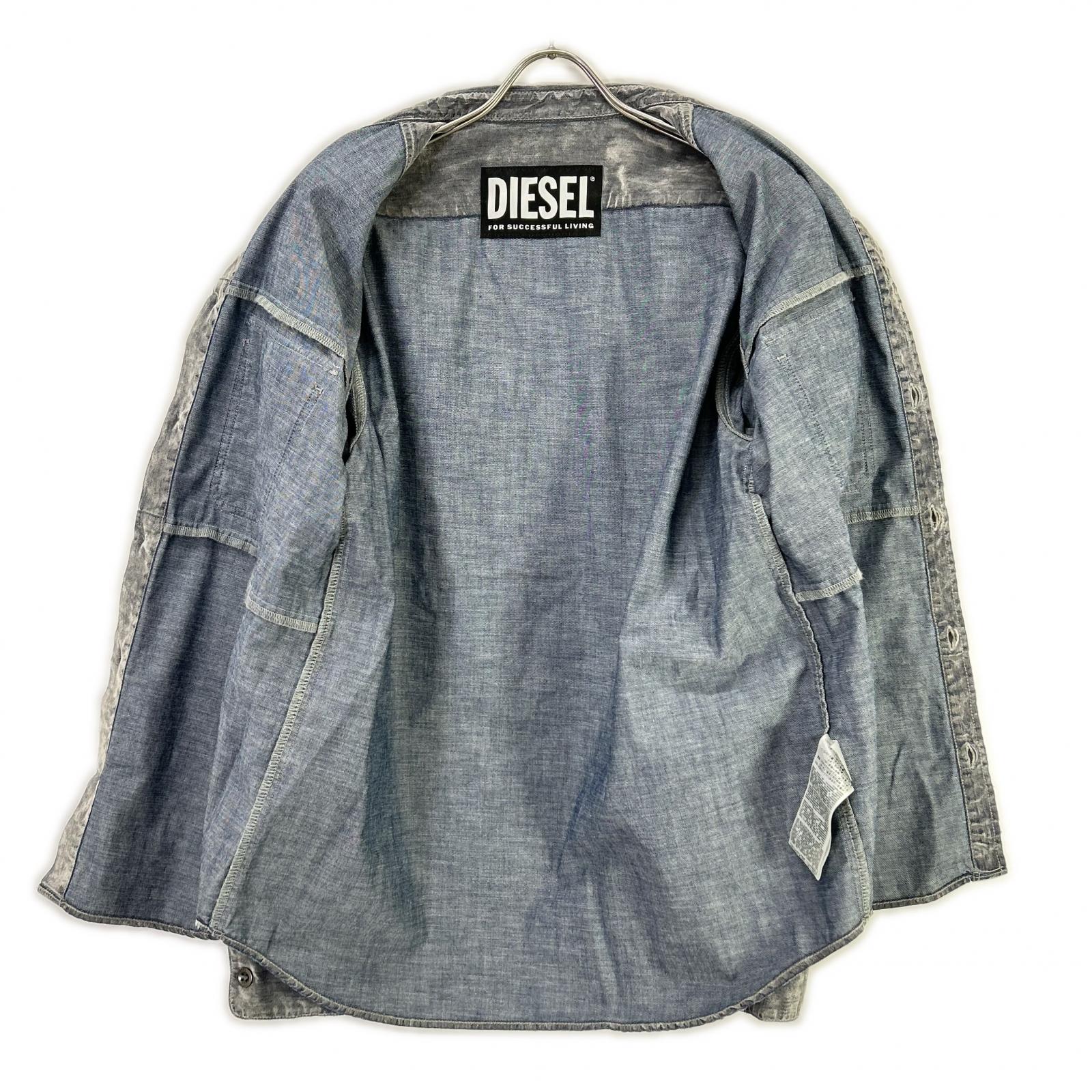 DIESEL ディーゼル デニムシャツ ペイズリー ベルベット トップス