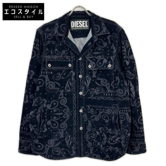 DIESEL ディーゼル ブラック デニムシャツ コーデュロイ ペイズリー ジャケット