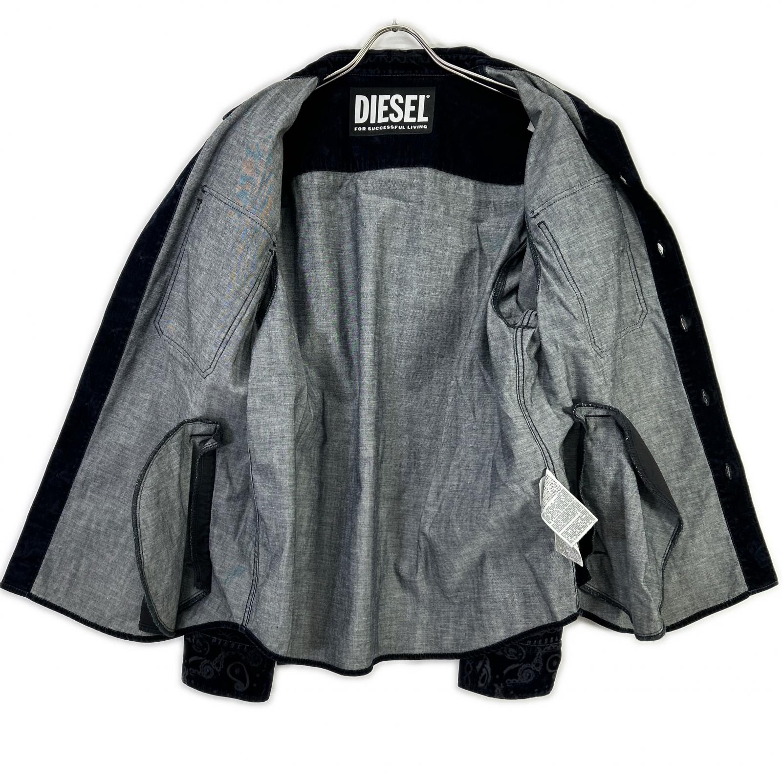 DIESEL ディーゼル ブラック デニムシャツ コーデュロイ ペイズリー ジャケット