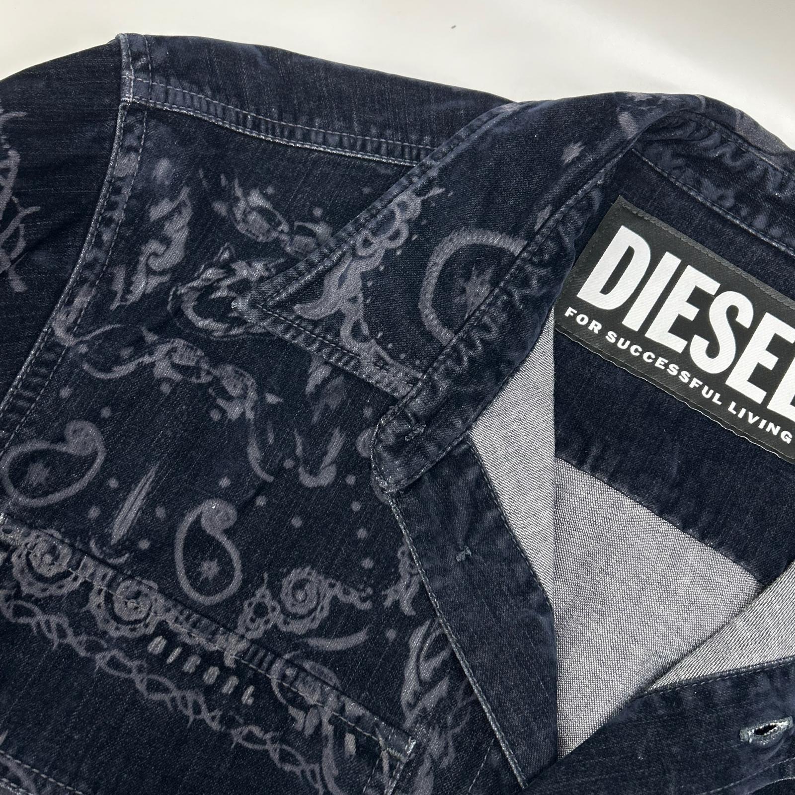 DIESEL ディーゼル ブラック デニムシャツ コーデュロイ ペイズリー ジャケット