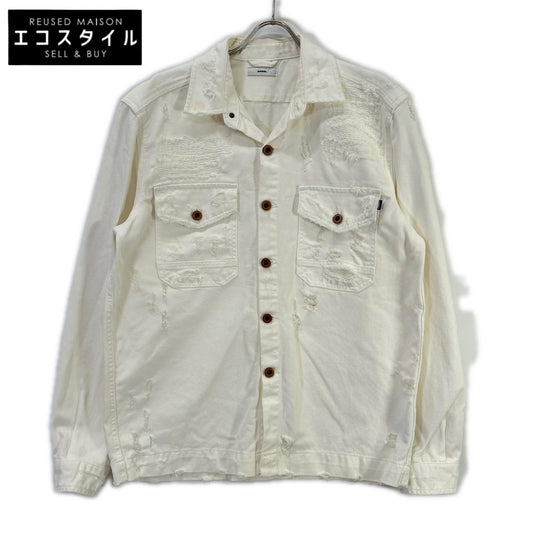 DIESEL ディーゼル White Distressed Denim Jacket Jacket