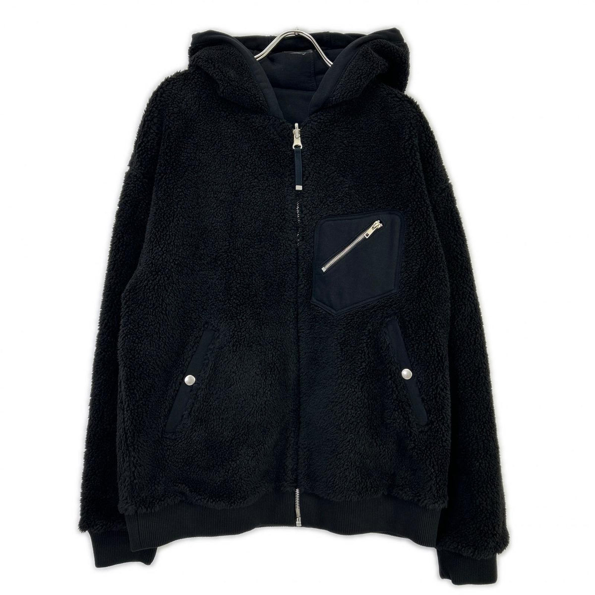 DIESEL BlackGold Diesel Black Gold Black Hooded Full-Zip Reversible Jacket
