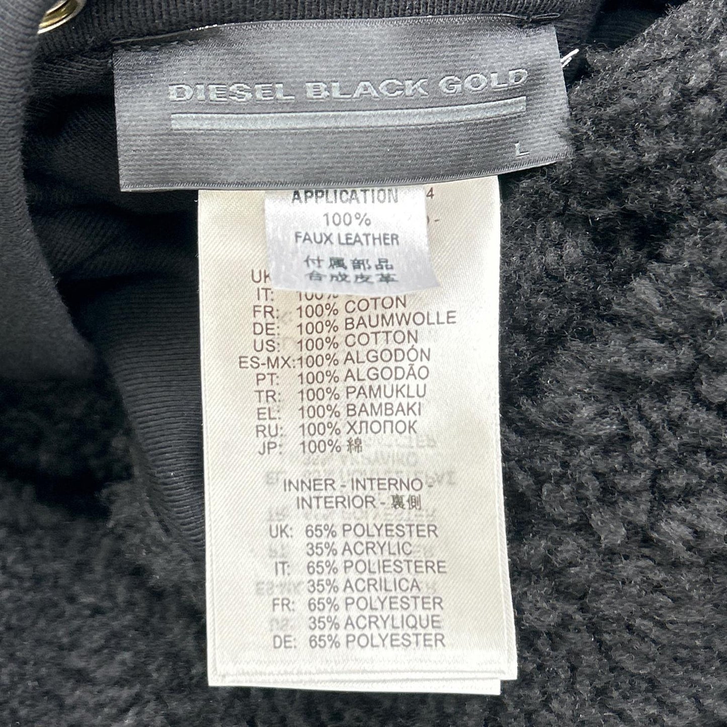 DIESEL BlackGold ディーゼルブラックゴールド ブラック パーカー フルジップ リバーシブル ジャケット
