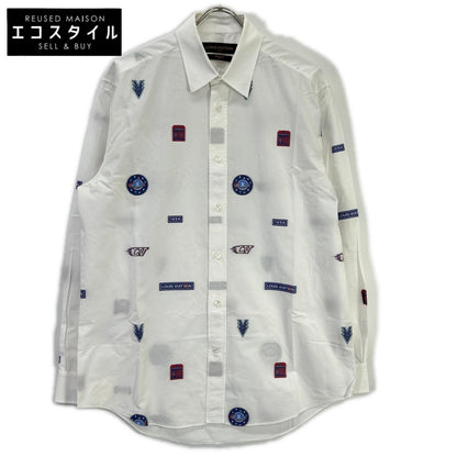 LOUIS VUITTON ルイヴィトン 19SS LVプリントデザイン 長袖シャツ ホワイト RM191Q IUR HGS42W トップス