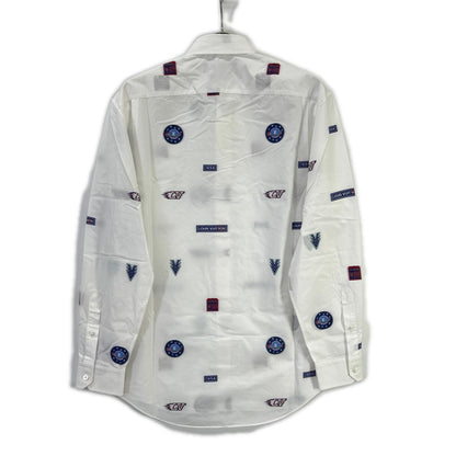 LOUIS VUITTON ルイヴィトン 19SS LVプリントデザイン 長袖シャツ ホワイト RM191Q IUR HGS42W トップス