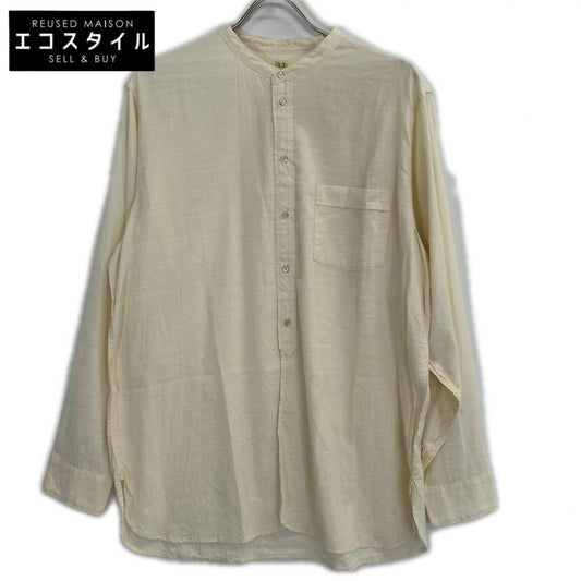 Taiga Takahashi / T.T タイガタカハシ LOT 104 BAND COLLAR SHIRT ホワイト コットン トップス