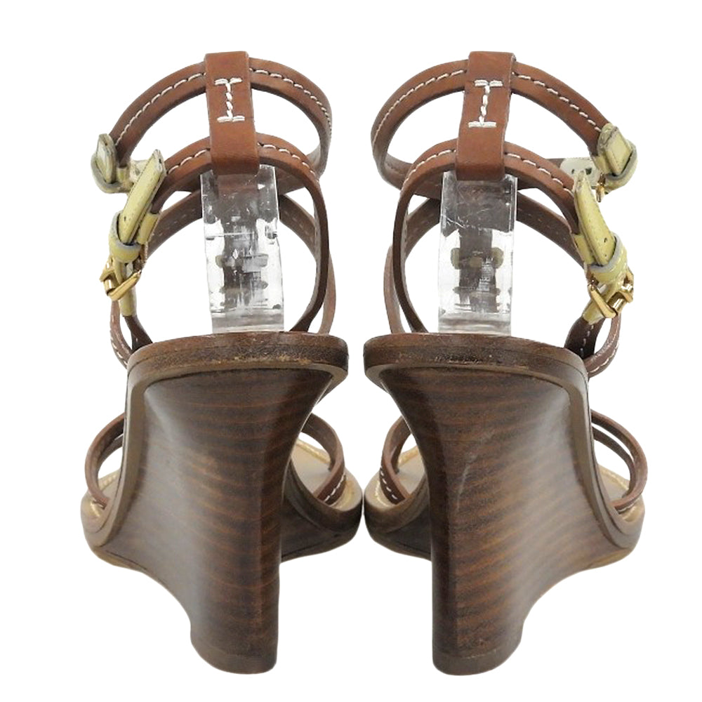 LOUIS VUITTON ルイヴィトン フラワーモチーフサンダル レディース ブラウン 36 1/2 シューズ
