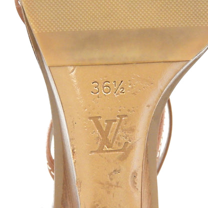 LOUIS VUITTON ルイヴィトン フラワーモチーフサンダル レディース ブラウン 36 1/2 シューズ