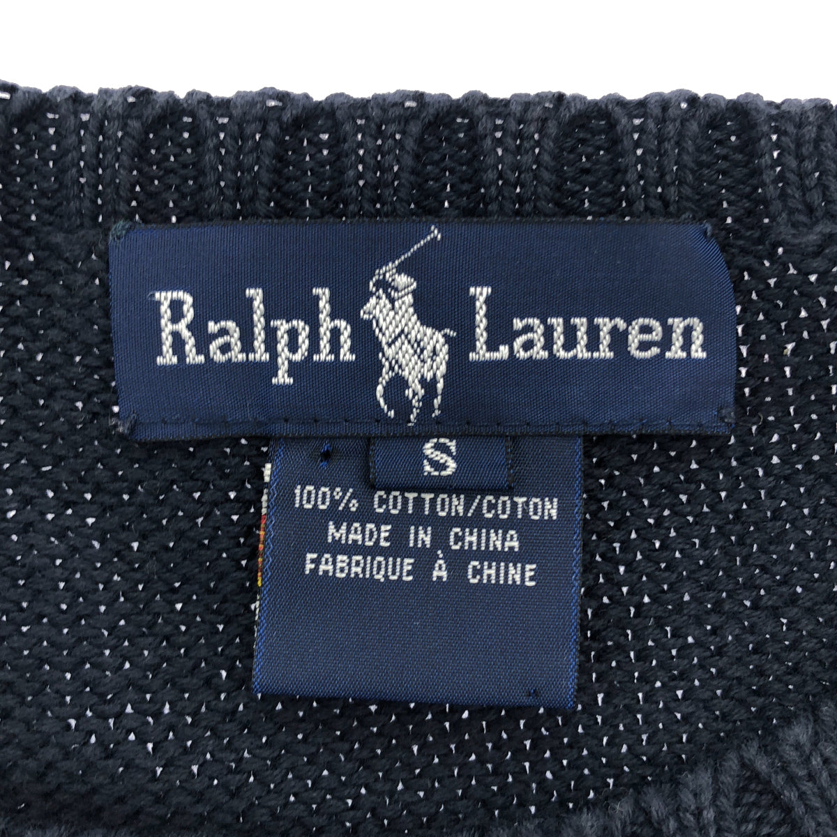 RALPHLAUREN ラルフローレン 90S ゴルフ柄 ネイビー コットンニット トップス