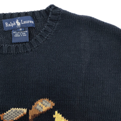 RALPHLAUREN ラルフローレン 90S ゴルフ柄 ネイビー コットンニット トップス