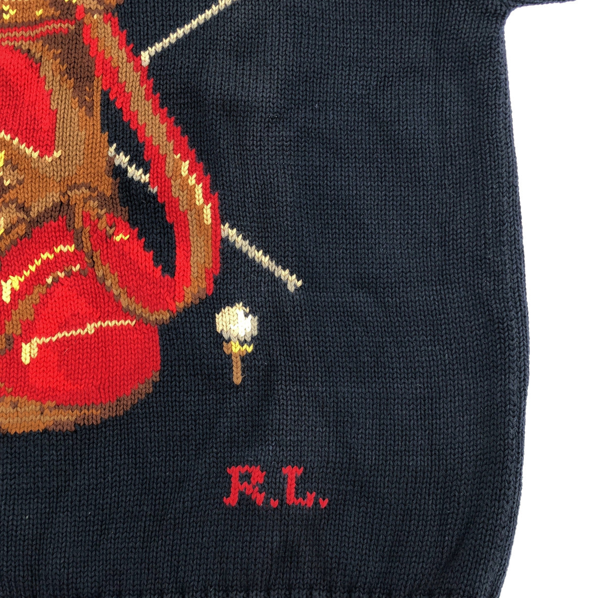 RALPHLAUREN ラルフローレン 90S ゴルフ柄 ネイビー コットンニット トップス