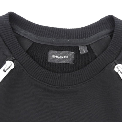 DIESEL ディーゼル ジップアップ スウェットデザインシャツ コットン トップス メンズ ブラック S トップス