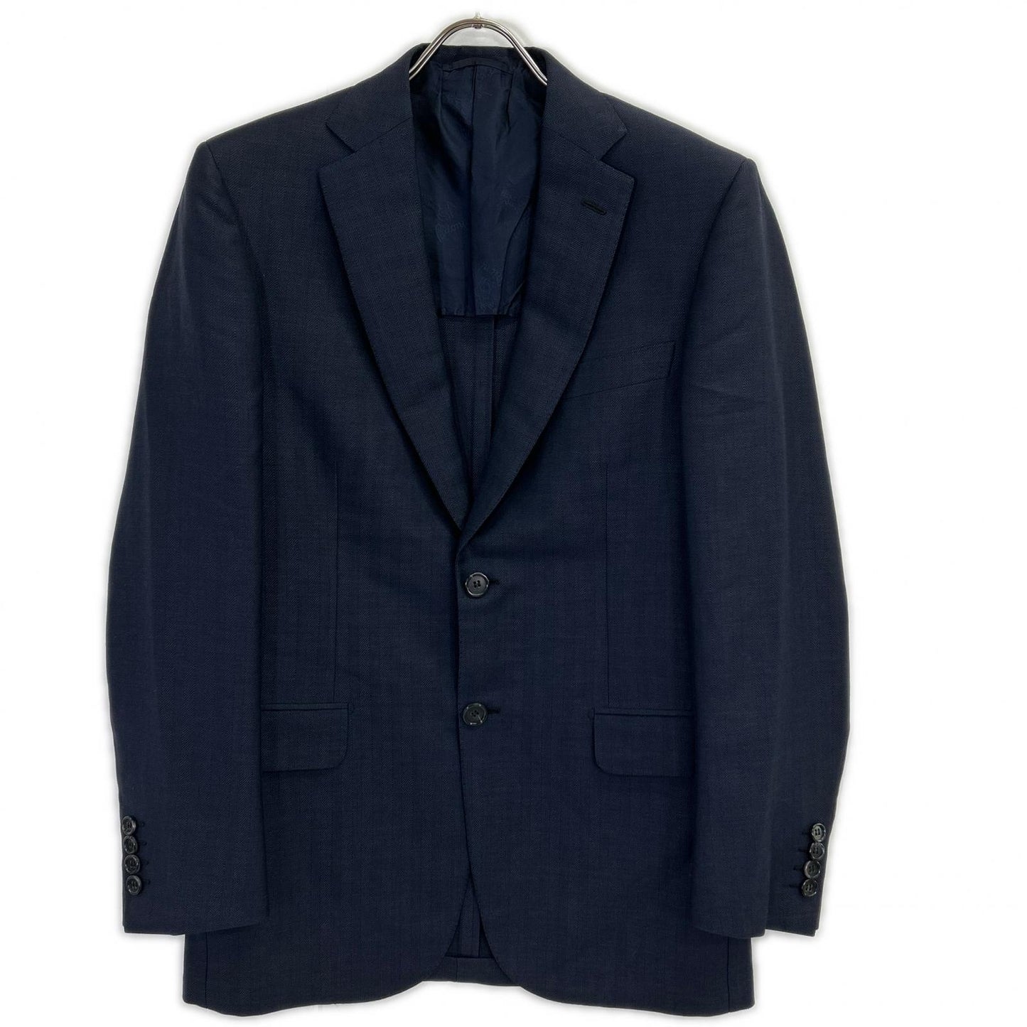 Brioni ブリオーニ ネイビー ウール 2B ジャケット ヘリンボーン ジャケット