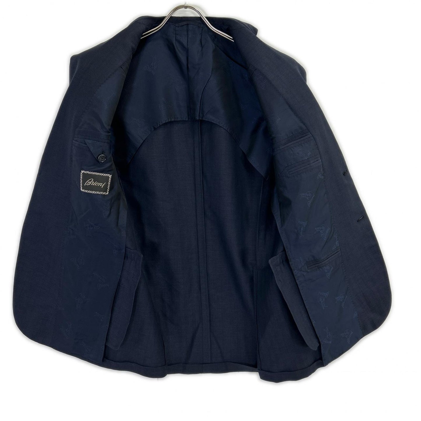 Brioni ブリオーニ ネイビー ウール 2B ジャケット ヘリンボーン ジャケット