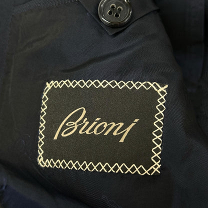 Brioni ブリオーニ ネイビー ウール 2B ジャケット ヘリンボーン ジャケット
