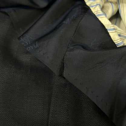 Brioni ブリオーニ ネイビー ウール 2B ジャケット ヘリンボーン ジャケット
